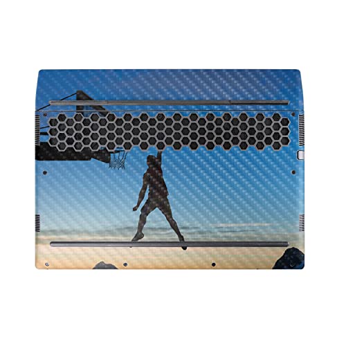 Image of MightySkins Carbon Fiber Skin Compatible with Alienware M17 R5 (2022) Full Wrap Kit - Moon Dunk | Protective, Durable Textured Carbon Fiber Finish | Easy to Apply & Change Styles | Made in The USA