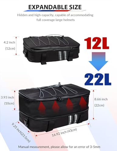 Alforja trasera para motocicleta, alforja ampliable para asiento trasero, equipaje para casco, mochila de viaje de doble uso miniatura 2