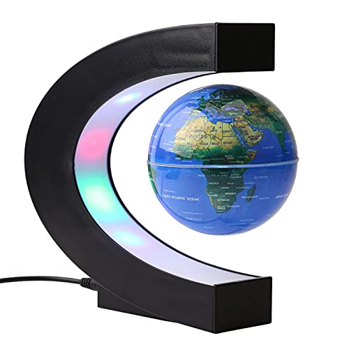 La Mejor comparativa de Mapamundi magnético los mejores 5. 33 Globo Flotante, 3in en Forma de C Levitación Magnética Globo Fotante Mapa del Mundo Giratorio con Luces LED de Colores para el de la Decoración del Escritorio del Hogar/Oficina