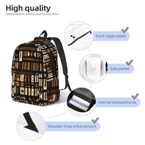 Mochila tribal ligera con compartimento principal negra miniatura 5