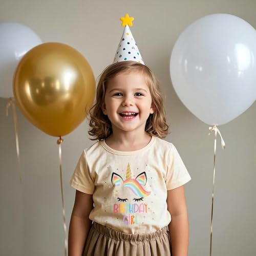 Image of Birthday Girl Shirt 2nd 3rd 4th 5th 6th 7th Girls Birthday T-Shirts Toddler Mermaid Unicorn Cotton Short Sleeve Tee Tops