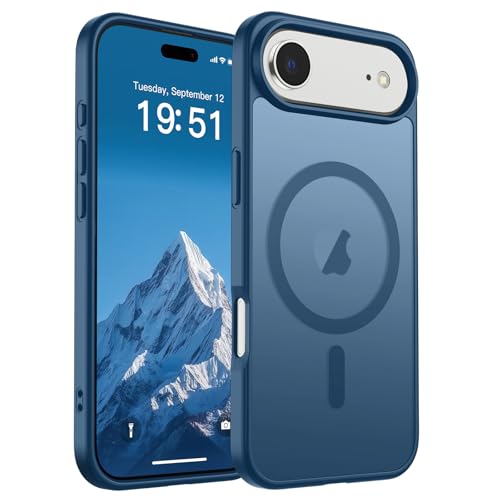 Image of SUPFINE Magnetic for iPhone Air Case (Compatible with MagSafe)(Military Grade Drop Protection) Slim Translucent Matte Shockproof with Anti-Fingerprint Phone Cover for 17 Air,Deep Blue