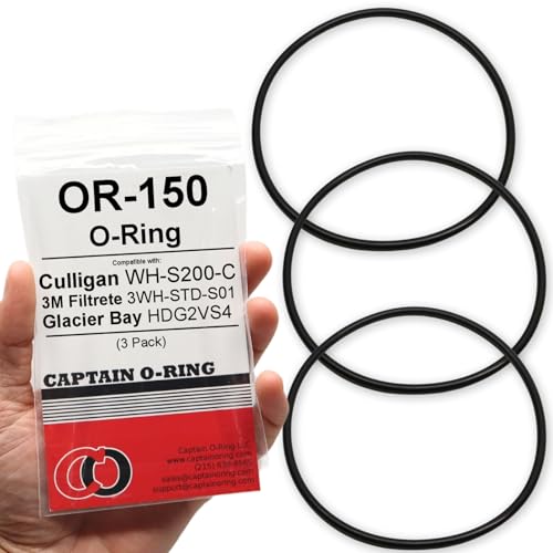 Captain O-Ring - Replacement for Culligan OR-150 Water Filter Housing ORing Gasket Seal (3 Pack) [for WH-S200-C, 3WH-STD-S01, HDG2VS4]
