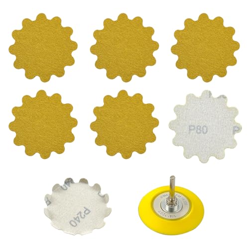 50 PCS 3 Inch Hook and Loop Sanding Discs - Wet/Dry Flex Edge Pads with Grits 80 - Compatible with Sanders &amp; Hand Drills for Metal, Wood, Auto Projects
