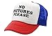 NO Pictures Please - Paparazzi Famous Nerd - Vintage Retro Style Trucker Cap Hat (R W B)