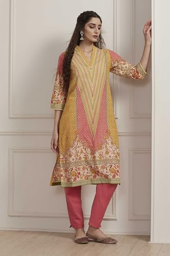 Image of BIBA Women Cotton Printed Straight Kurta