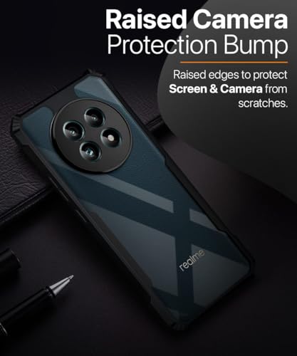 Image of WOW IMAGINE PC,TPU Shock Proof Clear Protective Back Case For Realme 13 Pro 5G|Realme 13 Pro Plus 5G-Airedge Technology|360 Degree Camera Protection|Transparent Hybrid Back Case Mobile Cover-Black