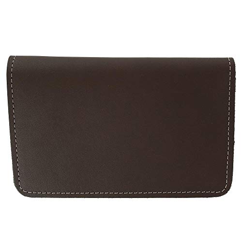 CTM® Leather Top Stub Checkbook Cover Wallet, Brown -  847164010397