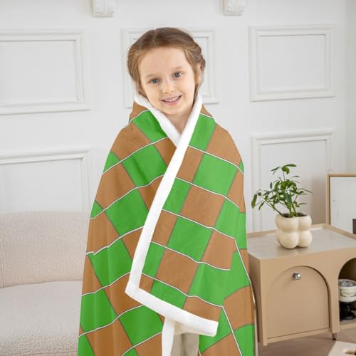 Image of Erosebridal Gaming Checkered Fuzzy Plush Throw Gamer Plaid Fleece Blanket Checkerboard Games Sherpa Blanket for Kids Boys Girls,Geometric Grids Decor for Bed Couch Twin 60 inchx80 inch