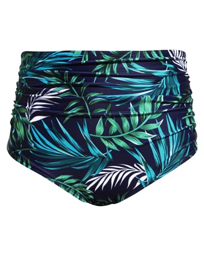 Image of Tempt Me Women High Waisted Bikini Bottom Retro Ruched Swim Bottom Shirred Tankinis Brief