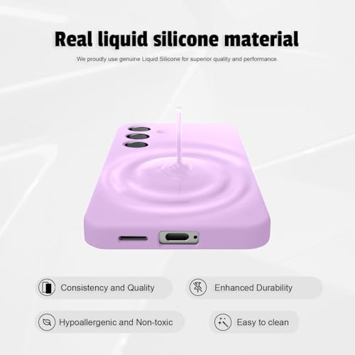Image of LIRAMARK Liquid Silicone Soft Back Cover Case for Samsung Galaxy S25 Plus / S25+ 5G (Lavender)