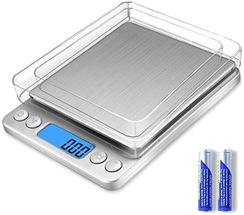 Grams Scale Ounce Mini Scale, 500g by 0.01g Accuracy, SKEAP Digital Food Kitchen Durable Scale for Baking,Jewelry, Herbs, Seasoning,9 Units Conversion,Tare Function,2 Trays