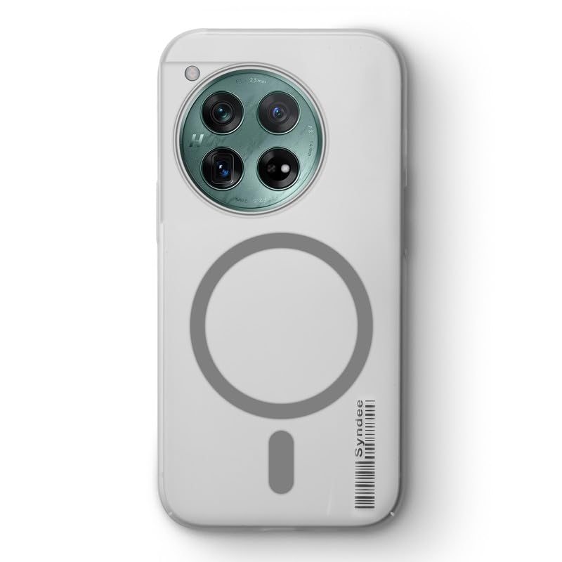 Image of Mr. Case Back Cover for OnePlus 12 5G Elegant Frosted White Translucent Back Only Compatible with Wireless Magnetic Accessories | Anti-Scratch Shockproof Phone Case - Grey