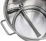 BREWSIE Stainless Steel Home Brew Kettle w/Dual Filtration. Equip with False Bottom Thermometer and Ball Valve for Brewing (16 Gal/ 64 QT)…