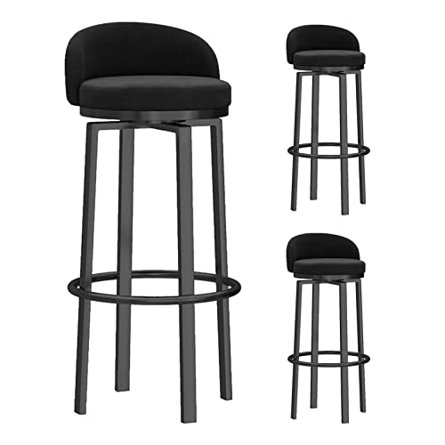 Set 2 Sgabelli Da Bar Con Schienale - Altezza Regolabile 60-81cm, Girevoli 360°, Velluto Grigio Chiaro - Foto 10