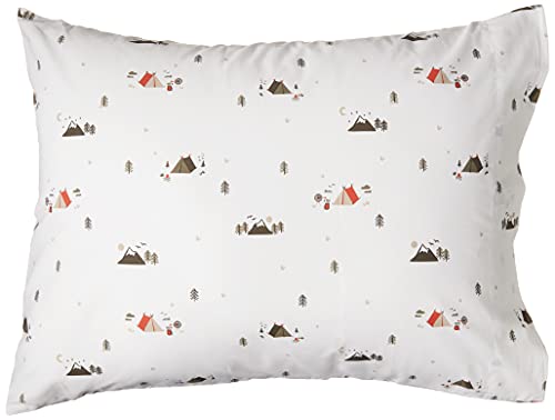 Image of Eddie Bauer - Full Sheet Set with Fitted Sheet & Pillowcases, 100% Cotton Percale Bedding, Crisp & Cool, Dorm Room Essentials, Cascade Camping
