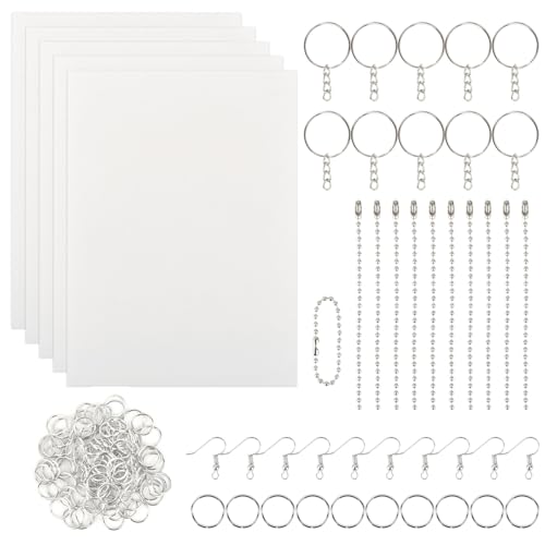 Schrumpfschläuche 20 Stück Schrumpffolien-Set Schlüsselanhänger Schrumpfpapier Matt Transparentes Schrumpfplastik für DIY Kreatives Handwerk