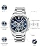 CIVO Mens Watches Chronograph Stylish: Silver Stainless Steel Quartz Wrist Watch Waterproof Date - Blue Face Watches for Men Dress #4