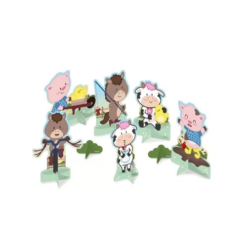 Decoração de Mesa Fazendinha Animais - 8 Itens