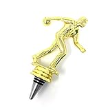 Bowling Wine Bottle Stopper - Handmade with Stainless Steel Base and Repurposed Trophy Top