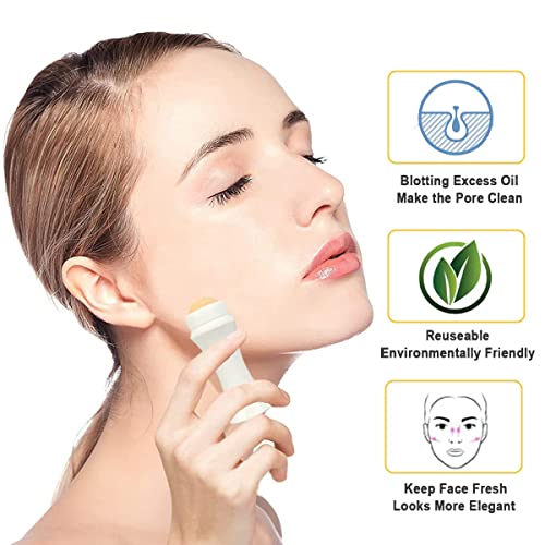 QNEEK OilAbsorbing Volcanic Stone Face Roller, Reusable Facial