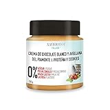 con proteína Xavier Mor Crema Sabor Chocolate Blanco+ Proteína + Cookies Sin Azúcar Añadido, Sin Polialcoholes Vegano, 250 Gramo