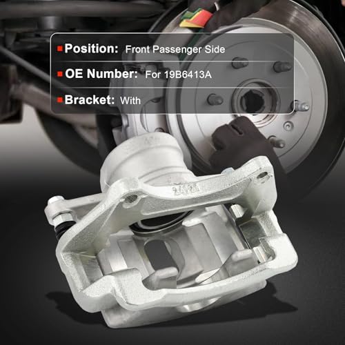 Image of cciyu Front Right Disc Brake Caliper Assembly with Bracket 19B6413A | For Kia For Optima L4 2.0L 2011-2015, For Kia For Optima L4 2.4L 2015