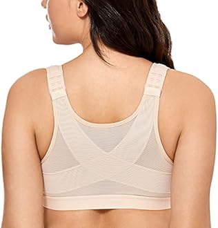 DELIMIRA Women's Front Closure Bra - Without Underwire, Not Padded Back Support