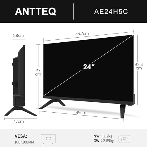 Antteq Televisore Led 24 Pollici (60 Cm) Hd Con 12V – Senza Smart Tv, Triple Tuner DVB-C/T2/S2, Modalità Hotel, Audio Dolby, Scart & Ci+ – Ideale Per Camper, Campeggio E Hotel - 7
