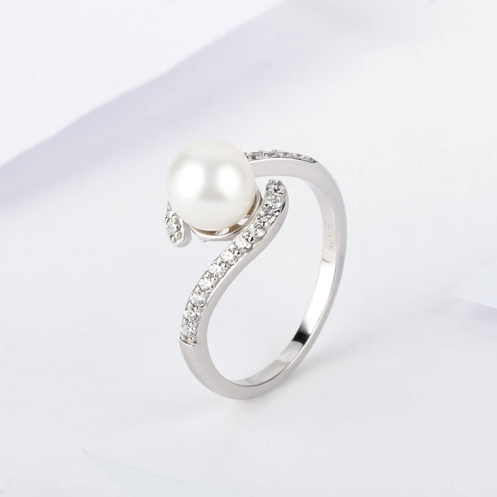 925 Sterling Silver CZ Crisscross Infinity Love Rings for Pearl Jewelry Making, Design Ring Fittings/Settings/Mountings for Women - Image 4