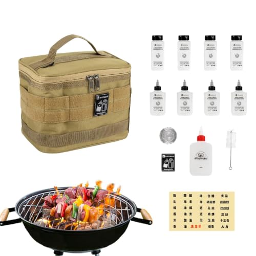 Botellas de especias herméticas con bolsa de transporte para cocinar con comodidad en camping 7