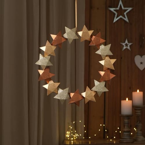 Handcrafted Holiday Paper Blossom Wreath – Multicolor Festive Decor