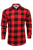Cuello Jack & Jones Jjegingham Noos-Camiseta de Sarga, Talla L/S Camisa, Rojo ladrillo. Ajuste: Corte Slim fit, L para Hombre
