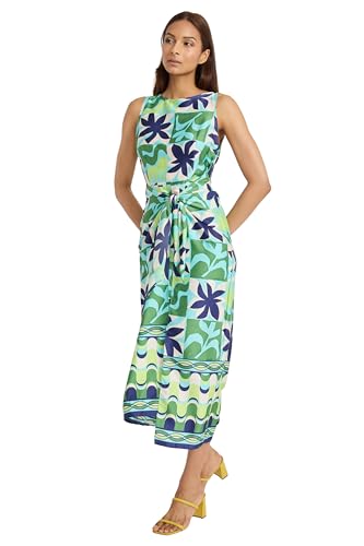 Image of Donna Morgan Women's Floral Midi Wrap Dress for Women - Versatile Summer, Beach, and Vacation Dress