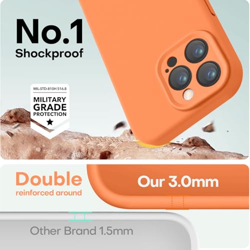 Image of LOVE 3000 Designed for iPhone 14 Pro Case, Premium Silicone with [Soft Anti-Scratch Microfiber Lining] Shockproof Protective Phone Case for Men Women Girls 6.1 inch, Bright Orange