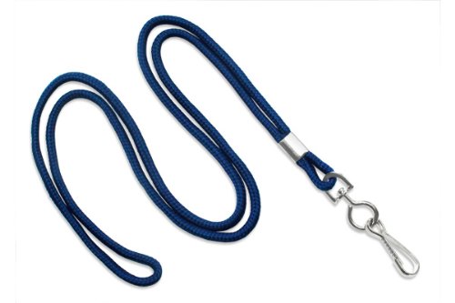 Brady People ID 2135-3003 Round Standard Lanyard with Nickel-Plated Steel Swivel Hook, 1/8 Diameter, Length 36, Navy Blue (Pack of 100)