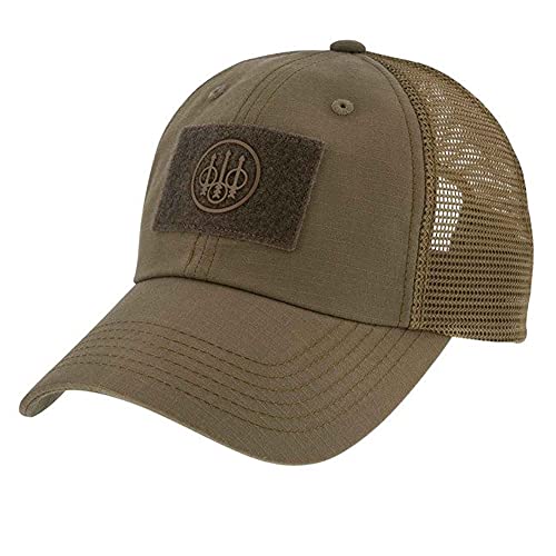 Beretta Men's Hunting Outdoor Casual Mesh Back Adjustable Tac Patch Trident Hat - One Size Fits Most, British Khaki #TOP14