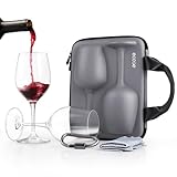 ecooe Weingläser Set mit 2 Gläser to go mit Schutzhülle + Reinigungstuch - Weingläser to go für Strandausflüge, Picknicks im Freien, Geschenk für Weinliebhaber, 380ml