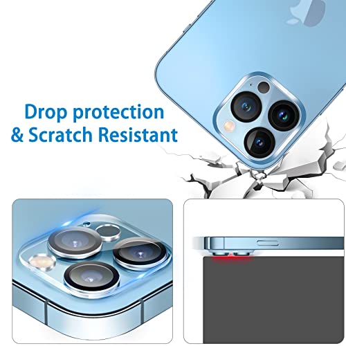 【3 Pack】Dengduoduo Tempered Glass Camera Lens Protector For Iphone 13 Pro 6.1" & Iphone 13 Pro Max 6.7", Ultra Hd, 9H Hardness, Anti-Scratch, Case Friendly, Easy To Install [No Affect On Night Shots] #TOP4