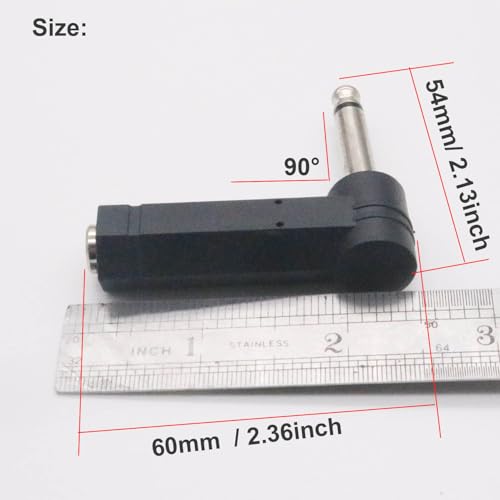 Adaptadores de ángulo recto 6.35 mm TS para guitarra, pack x2 miniatura 6