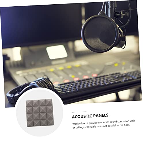 Toyvian 22 piezas Paneles Piramidales para Amortiguación de Sonido Gris Tratamiento Acústico para Paredes, Techos y Puertas Aislamiento Acústico de Alta Densidad para Estudios, Salas de Cine en Casa y Oficinas miniatura 6