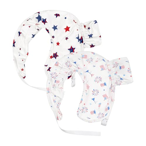Image of Nursing Pillow Cover Compatible with My Brest Friend, 2 Pack Soft Breathable Replacement Covers, Machine Washable, Patriotic 4th of July, Flag Stars
