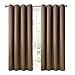 Balichun 2 Panels Thermal Insulated Solid Grommets 52-Inch-by-63-Inch Blackout Curtain, Chocolate