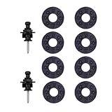 ZORVYN 2 Stück Gitarrengurt Knöpfe Strap Locks mit Unterlegscheiben für Akustik Gitarre, Elektro Gitarre, Bassgitarre, Ukulele (Schwarz)