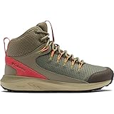 Solé material: Caucho Columbia TRAILSTORM Mid Waterproof, Zapatillas para Caminar Mujer, Stone Green, Wild Salmon, 38.5 EU
