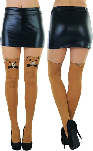 Image of ToBeInStyle Women's Cute Thigh High Printed Character Tights
