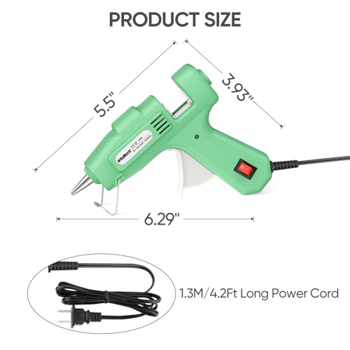Image of ROMECH 20W Mini Hot Glue Gun with 90 Glue Sticks Set, Fast Preheating Hot Glue Gun Kit Heavy Duty Gluegun for Craft, DIY, Repairs (Green)