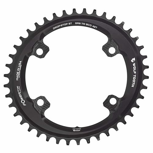 Wolf Tooth Oval 110 BCD Asymmetric 4-Bolt Chainring for GRX Cranks Drop-Stop ST 42T