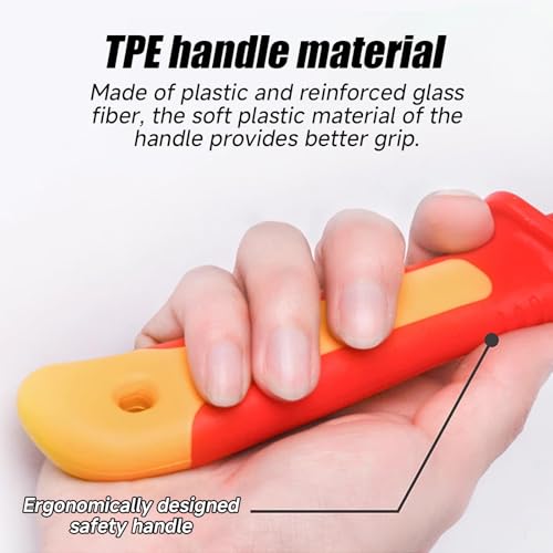 Kodrily Electricians Knife, IEC60900, 1000V Insulated Cable Knife Electrician, Anti Magnetic Wire Stripping Knives, 8.3in Dismantling Wire Skinning Knives for Electrical Work, 1Pcs