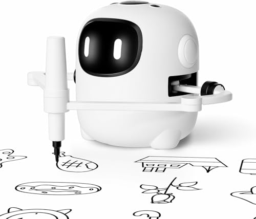 Talking Drawing Robot for Kids with 150 Read-Aloud Cards | 12 Markers 5 Brushes & Wipe-Clean Drawing Board | Smart Screen-Free Montessori STEM Toy | Learn to Draw Birthday Gift Boys Girls 3 4 5 6 7 8